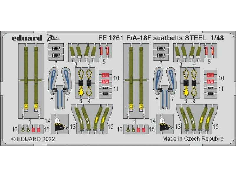 F/ A-18F seatbelts STEEL 1/48 - HOBBY BOSS - zdjęcie 1