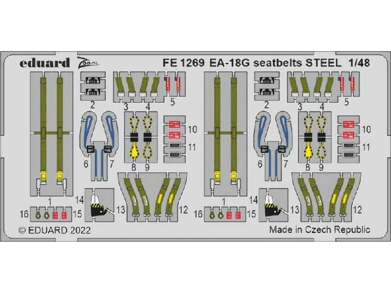 EA-18G seatbelts STEEL 1/48 - HOBBY BOSS - zdjęcie 1