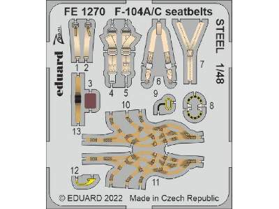 F-104A/ C seatbelts STEEL 1/48 - KINETIC MODEL - zdjęcie 1