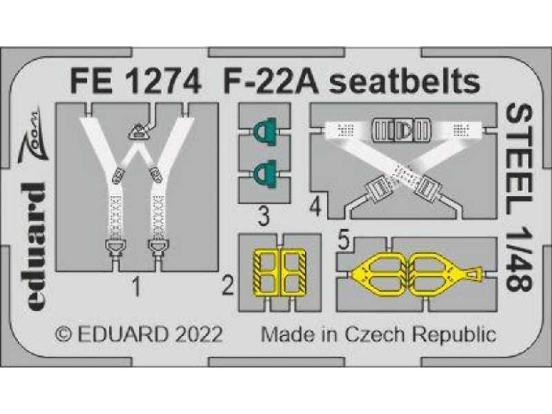 F-22A seatbelts STEEL 1/48 - I LOVE KITS - zdjęcie 1 F-22A seatbelts STEEL 1/48 - I LOVE KITS - zdjęcie 1