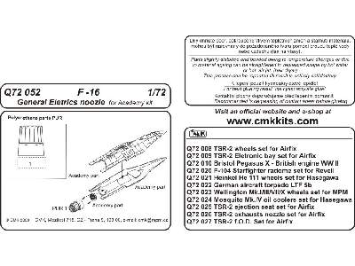 F-16 General Eletrics exhaust noozle set for Academy - zdjęcie 2