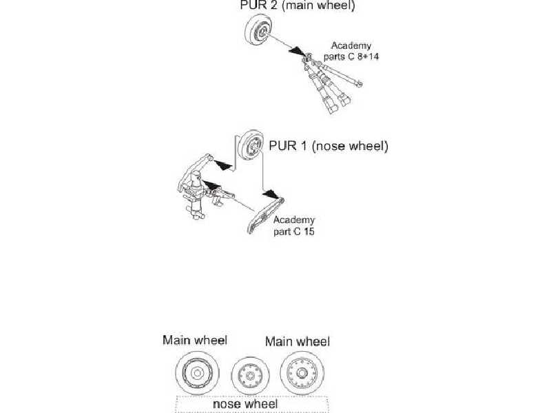 F-8 Crusader - wheels for Academy kit - zdjęcie 1