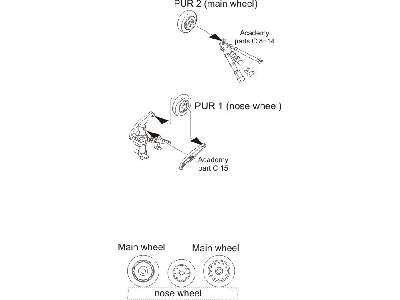 F-8 Crusader - wheels for Academy kit - zdjęcie 2