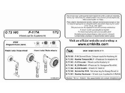 F-117A  Wheels for Academy kit - zdjęcie 1