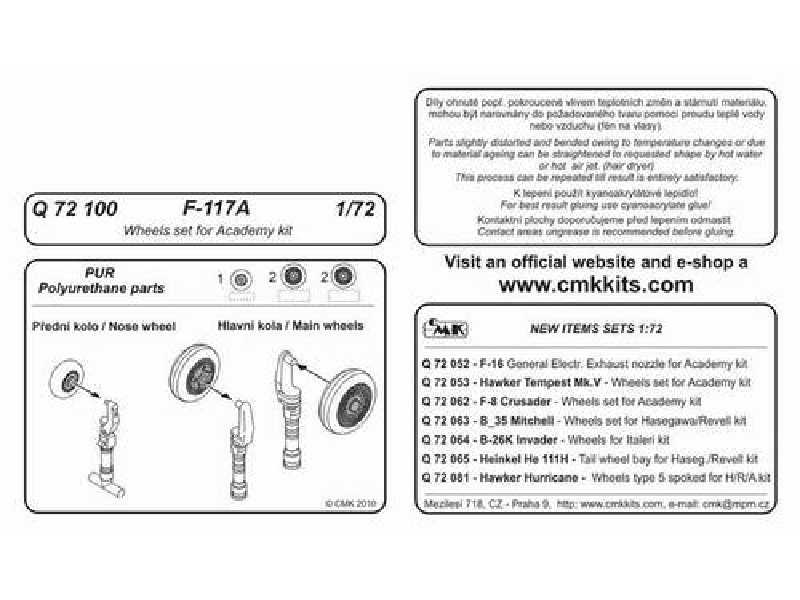 F-117A  Wheels for Academy kit - zdjęcie 1