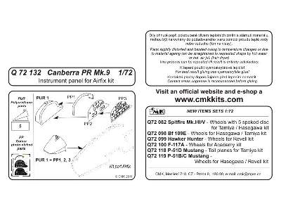 Canberra PR Mk.9   Instrument panel 1/72 for Airfix kit - zdjęcie 2