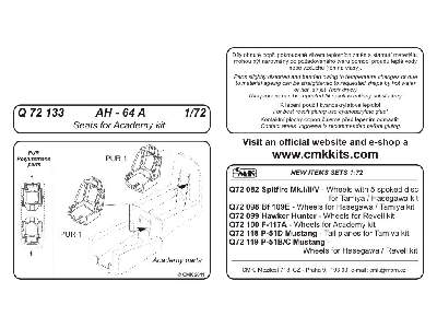 AH-64A  Seats 1/72 for Academy kit - zdjęcie 2