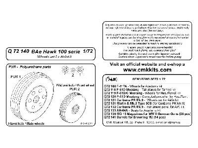 BAe Hawk 100 serie  Wheels 1/72 for Airfix - zdjęcie 2