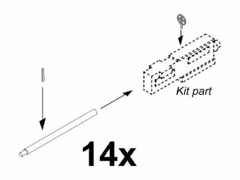 Barrels for M2 Browning 1/72 (20 pcs) - zdjęcie 1