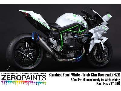 1018 - Trick Star Kawasaki H2r Stardust Pearl White Paint - zdjęcie 1