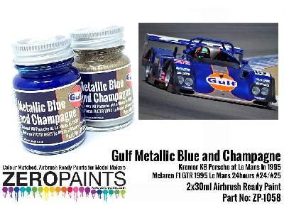 1058 Gulf Metallic Blue And Champagne Paint Set - zdjęcie 2