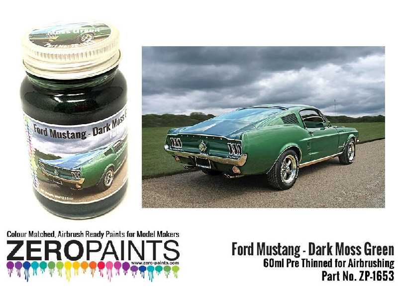 1653 Ford Mustang 1960's - Dark Moss Green - zdjęcie 1 1653 Ford Mustang 1960's - Dark Moss Green - zdjęcie 1