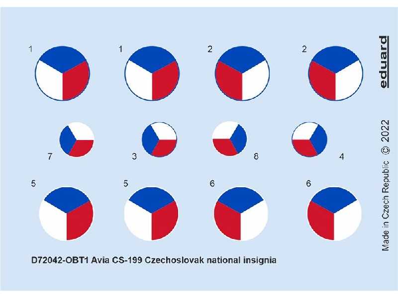 CS-199 Czechoslovak national insignia 1/72 - EDUARD - zdjęcie 1 CS-199 Czechoslovak national insignia 1/72 - EDUARD - zdjęcie 1