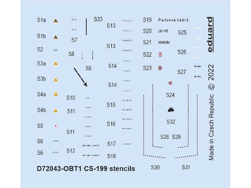 CS-199 stencils 1/72 - EDUARD - zdjęcie 1