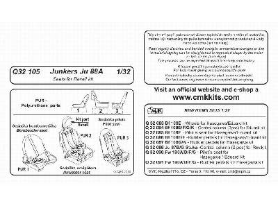 Junkers Ju 88A  Seats for Revell kit - zdjęcie 2