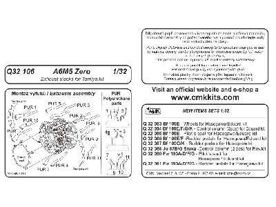 A6M5 Zero  Exhaust stacks for Tamiya kit - zdjęcie 2