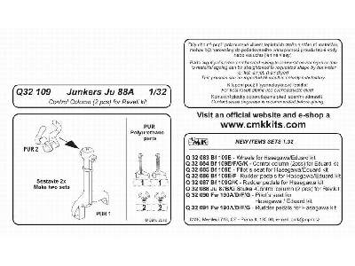 Junkers Ju 88A - Control column (2 pcs) for Revell kit 1/32 - zdjęcie 2