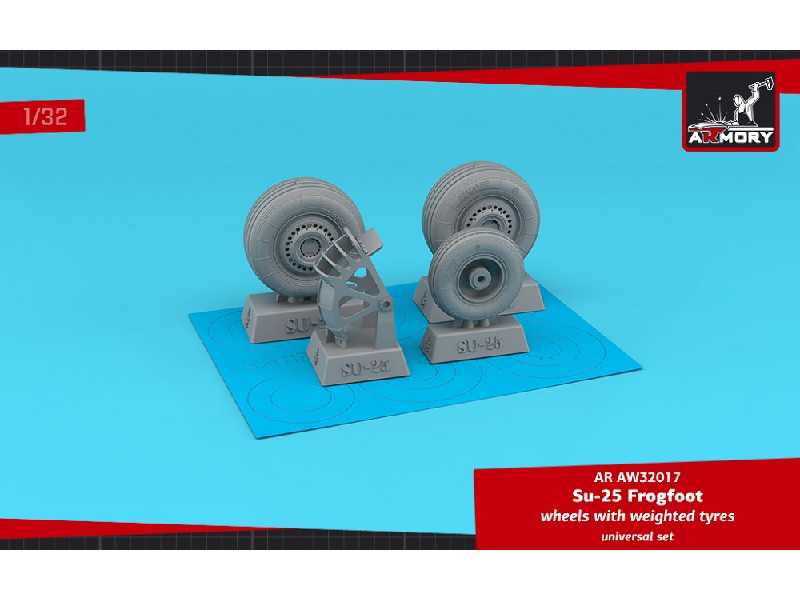 Sukhoj Su-25 Frogfoot Wheels W/ Weighted Tires & Mudguard - zdjęcie 1