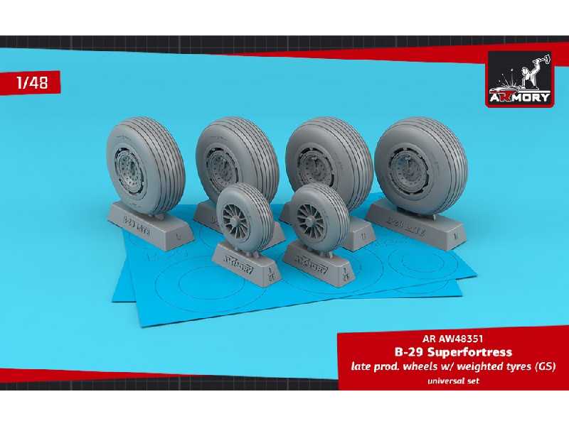 B-29 Superfortress Late Production Wheels W/ Weighted Tyres (Gs) - zdjęcie 1 B-29 Superfortress Late Production Wheels W/ Weighted Tyres (Gs) - zdjęcie 1
