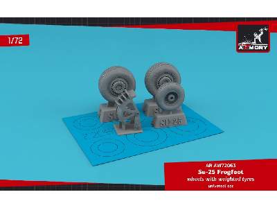 Sukhoj Su-25 Frogfoot Wheels W/ Weighted Tires & Mudguard - zdjęcie 1