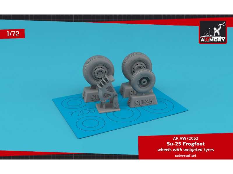 Sukhoj Su-25 Frogfoot Wheels W/ Weighted Tires & Mudguard - zdjęcie 1