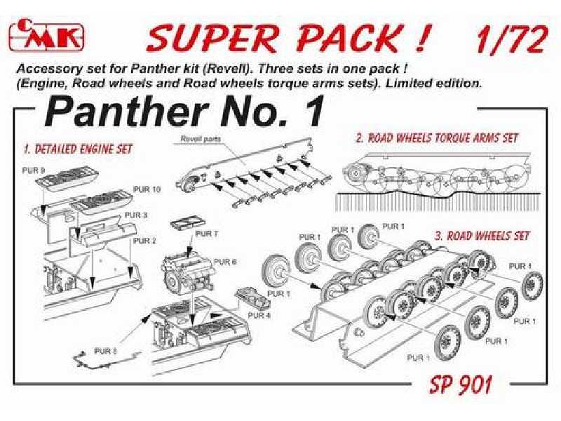 SUPER PACK Panther No.1 for Revell kit 1/72 - zdjęcie 1 SUPER PACK Panther No.1 for Revell kit 1/72 - zdjęcie 1