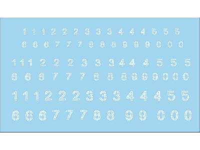 German Turret Numbers - White Outlines - zdjęcie 1