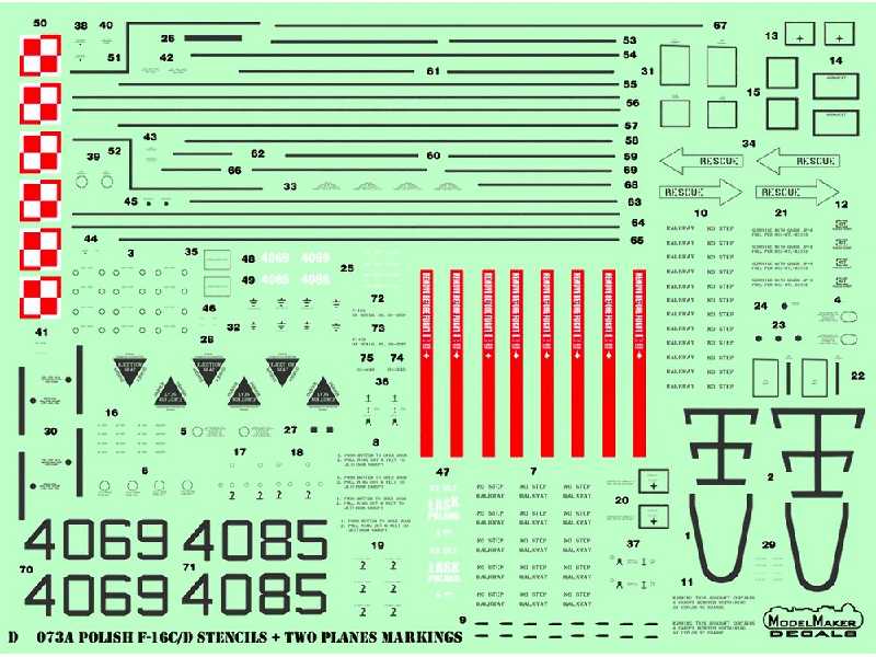 Polish F-16c/D Stencils - zdjęcie 1 Polish F-16c/D Stencils - zdjęcie 1