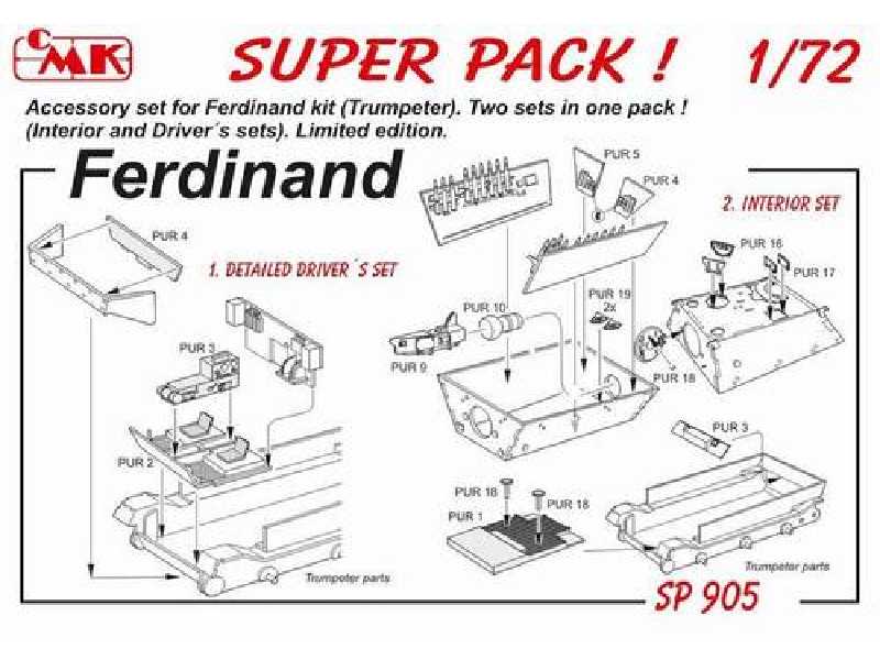 SP 905 SUPER PACK Ferdinand for Trumpeter kit 1/72 - zdjęcie 1