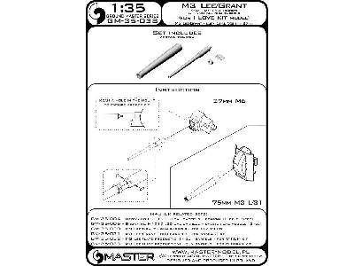 M3 Lee/Grant - Lufy Uzbrojenia - 75mm M2 L/31 (Krótka) Oraz 37mm M6 (Do Modelu I Love Kit) - zdjęcie 6