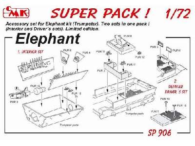 SP 906 SUPER PACK Elephant for Trumpeter kit 1/72 - zdjęcie 1