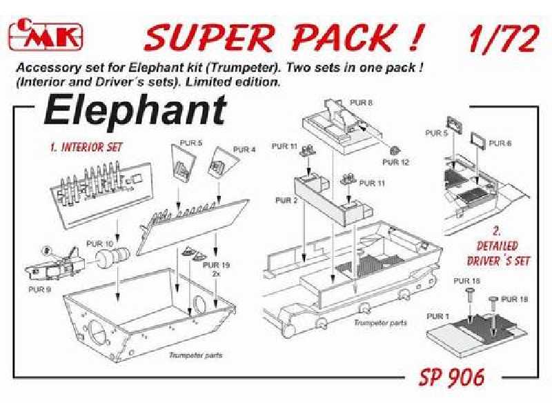 SP 906 SUPER PACK Elephant for Trumpeter kit 1/72 - zdjęcie 1