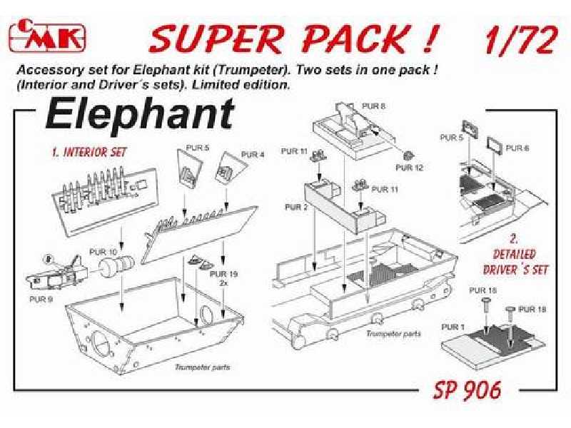 SP 906 SUPER PACK Elephant for Trumpeter kit 1/72 - zdjęcie 1 SP 906 SUPER PACK Elephant for Trumpeter kit 1/72 - zdjęcie 1