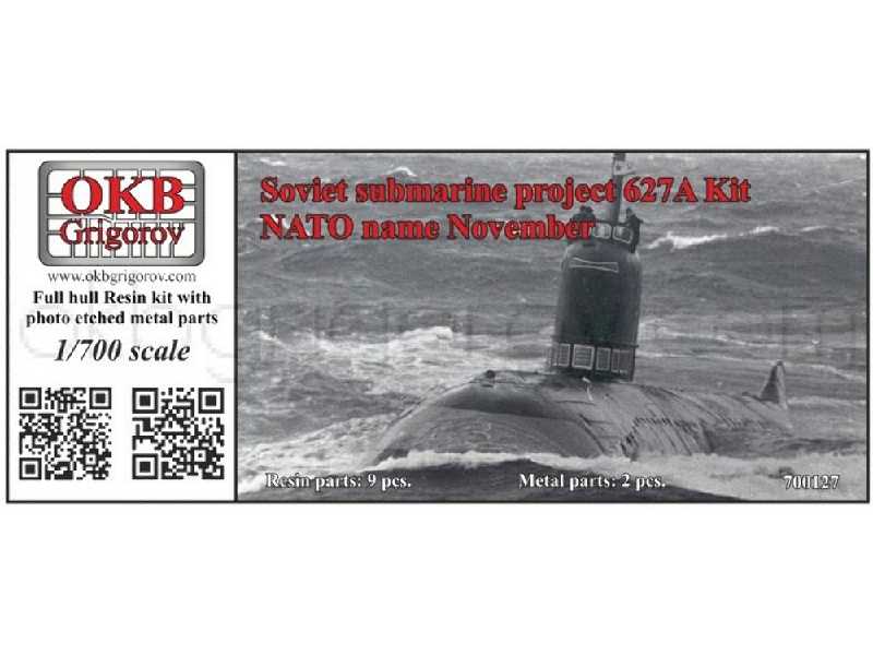 Soviet Submarine Project 627a Kit (Nato Name November) - zdjęcie 1 Soviet Submarine Project 627a Kit (Nato Name November) - zdjęcie 1