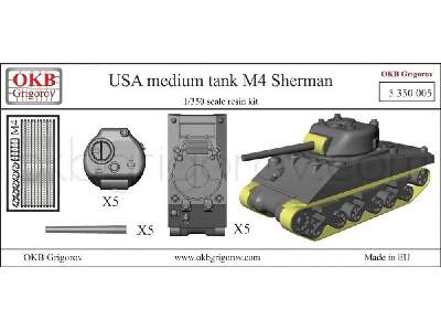 Usa Medium Tank M4 Sherman (5 Pieces) - zdjęcie 2