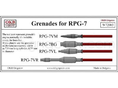 Grenades For Rpg-7 (4 Types) - zdjęcie 1