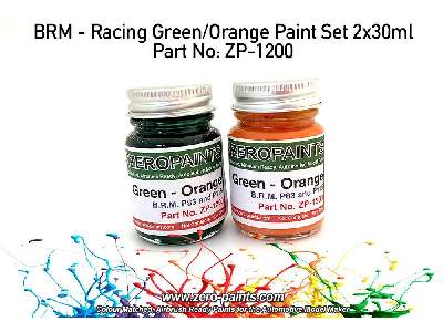 1200 - Brm - Racing Green/Orange Paint Set - zdjęcie 1