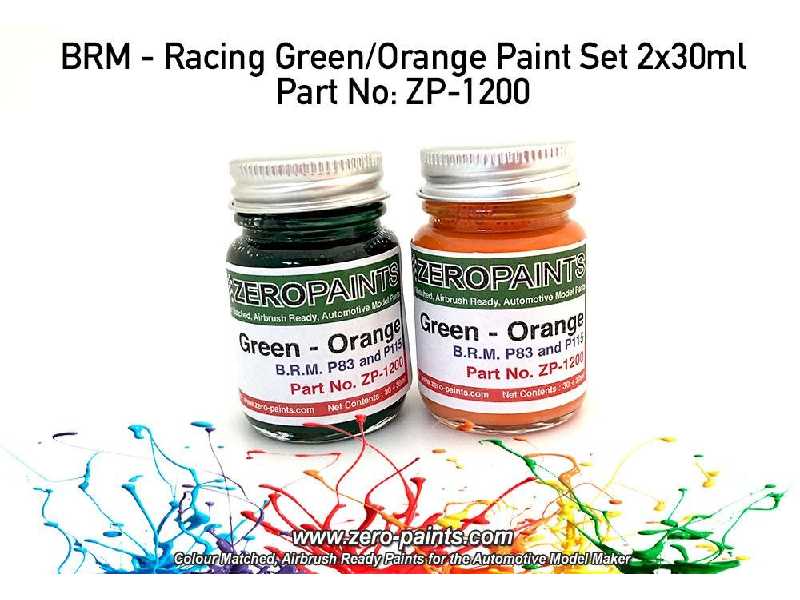 1200 - Brm - Racing Green/Orange Paint Set - zdjęcie 1