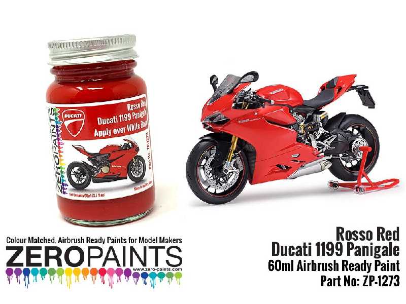 1273 - Rosso Red Paint For Ducati 1199 Panigale S - zdjęcie 1