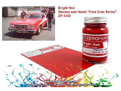 1342 - Starsky And Hutch Ford Gran Torino Bright Red Paint - zdjęcie 1