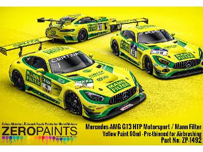 1492 - Mercedes-amg Gt3 Htp Motorsport / Mann Filter Yellow Paint - zdjęcie 2