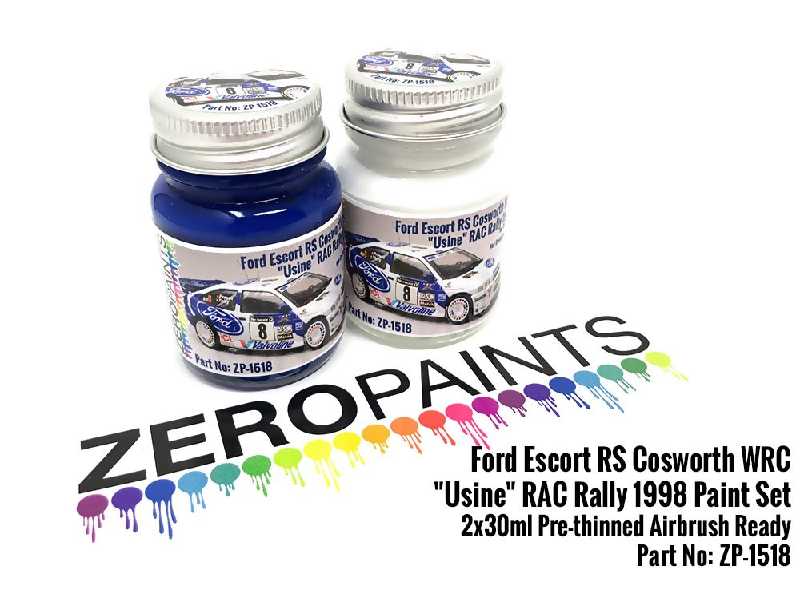 1518 - Ford Escort Rs Cosworth Wrc Usine Rac Rally 1998 Paint Set - zdjęcie 1 1518 - Ford Escort Rs Cosworth Wrc Usine Rac Rally 1998 Paint Set - zdjęcie 1