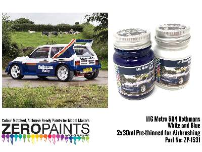 1531 - Mg Metro 6r4 Rothmans - White And Blue Paint Set - zdjęcie 1