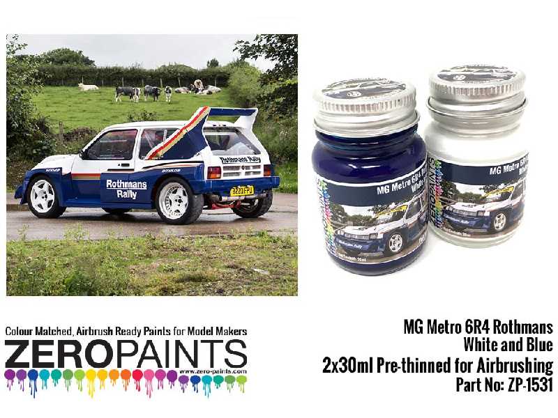 1531 - Mg Metro 6r4 Rothmans - White And Blue Paint Set - zdjęcie 1