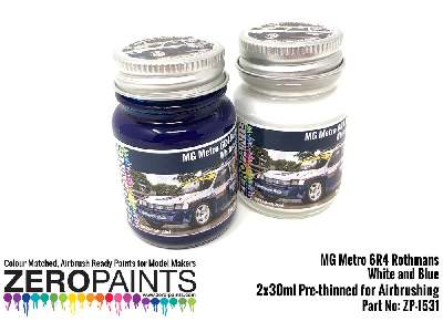 1531 - Mg Metro 6r4 Rothmans - White And Blue Paint Set - zdjęcie 2