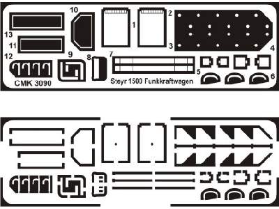 Steyr 1500 Funkkraftwagen (Einheitsfuhrerhaus) - conversion set  - zdjęcie 3