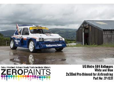 1531 - Mg Metro 6r4 Rothmans - White And Blue Paint Set - zdjęcie 4