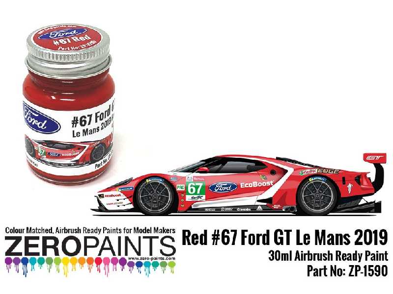 1590 - #67 Ford Gt Le Mans Red Paint - zdjęcie 1