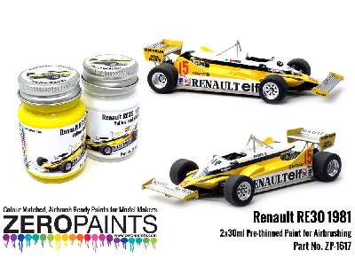 1617 - Renault Re30 1981 Yellow And White Paint Set - zdjęcie 1