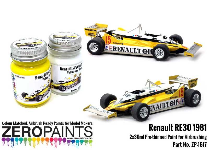 1617 - Renault Re30 1981 Yellow And White Paint Set - zdjęcie 1